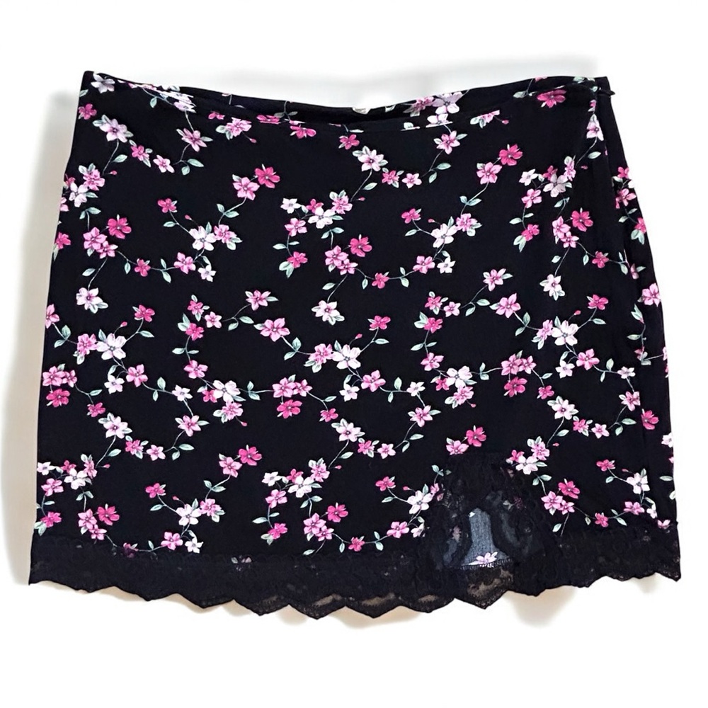 La Hearts Pink and White Mini Pencil Skirt